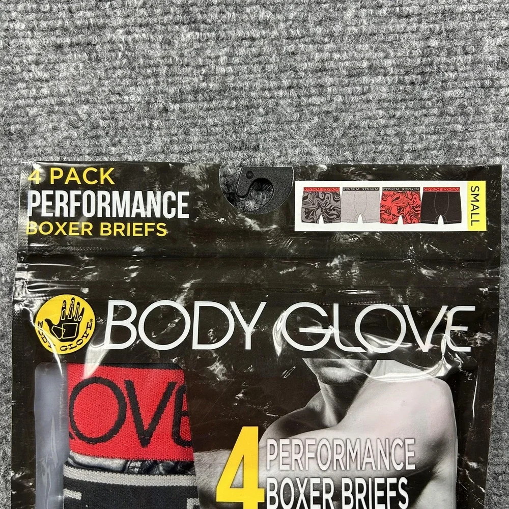 Body Glove Boxer Briefs Mens Small‎ Performance 4 Pack Underwear Assorted 33475